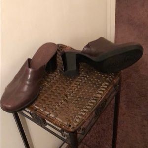 Shoes, Clark Leather heels, slip on, 2.5 inch heel